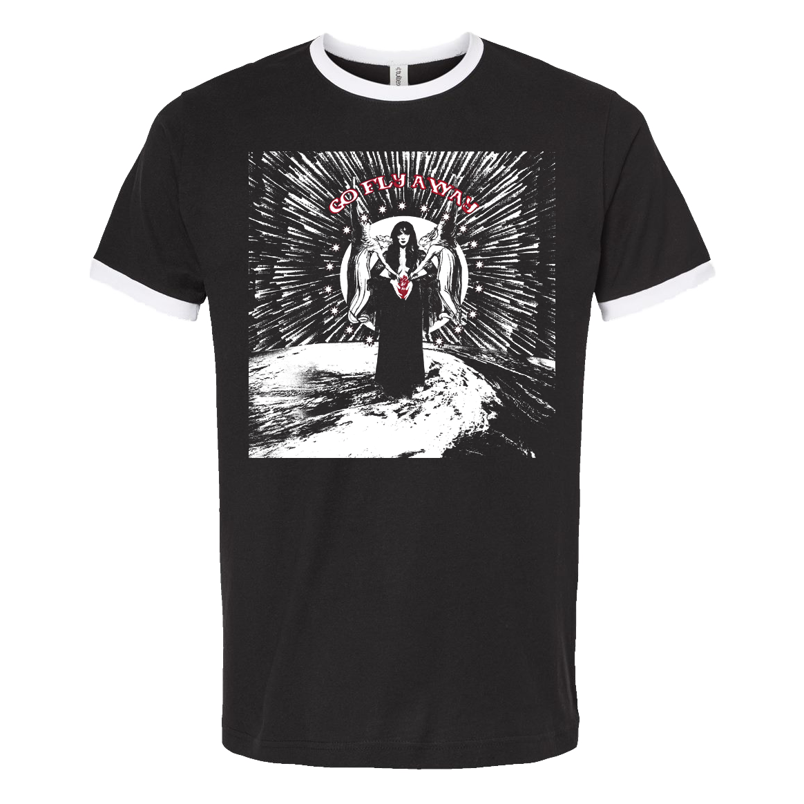 Go Fly Away Black Ringer Tee