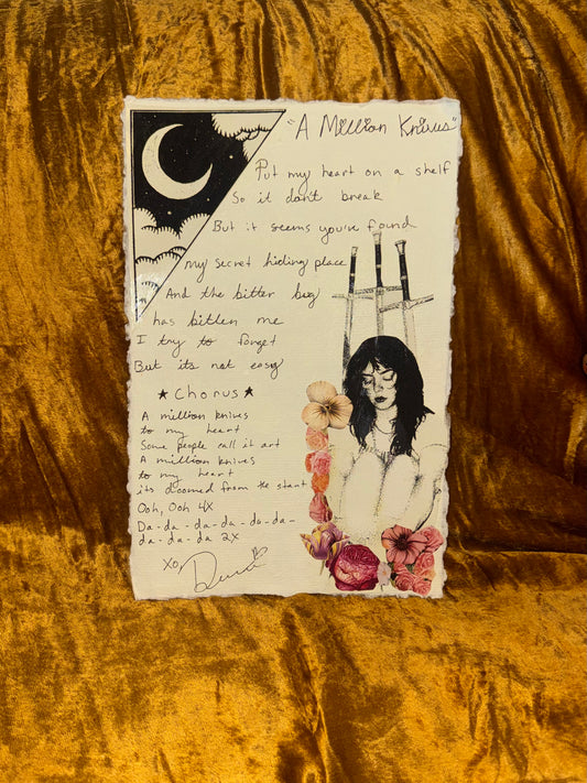 Handwritten Lyrics - A Million Knives